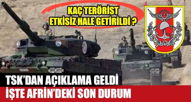 TSK Bu Sabah Açıkladı, İşte Son Durum