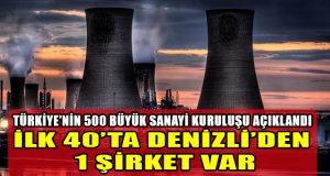 Türkiye’nin 500 Büyük Sanayi Kuruluşu Açıklandı, İlk 40’ta Bir Denizli Şirketi