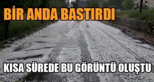 Dolu Bir Anda İlçeyi Beyaza Bürüdü