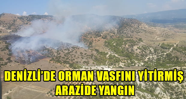 Denizli’de Orman Vasfını Yitirmiş Arazide Yangın