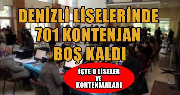 Denizli’de Boş Kalan Okul Kontenjanları