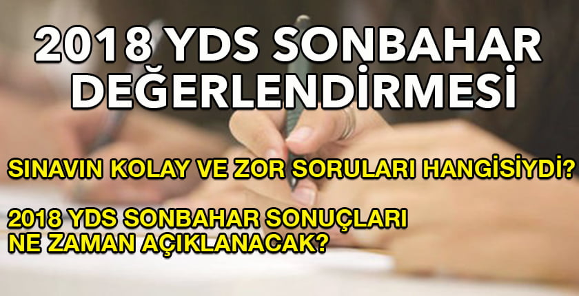 2018 YDS Sonbahar Değerlendirmesi