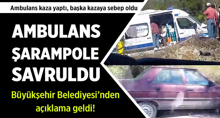 Acıpayam’da Ambulans Şarampole Savruldu