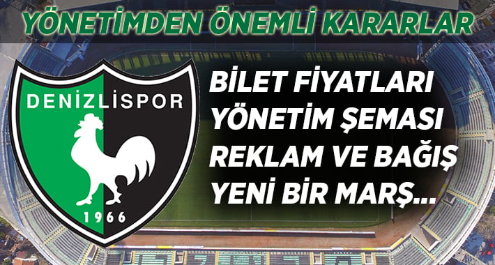 Yönetimden, Denizlispor’un Çehresini Değiştirecek Kararlar