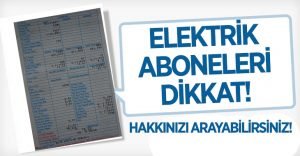 Elektrik Aboneleri Dikkat! Hakkınızı Arayabilirsiniz