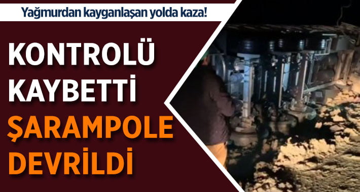 Tır Şarampole Devrildi! 3 Yaralı