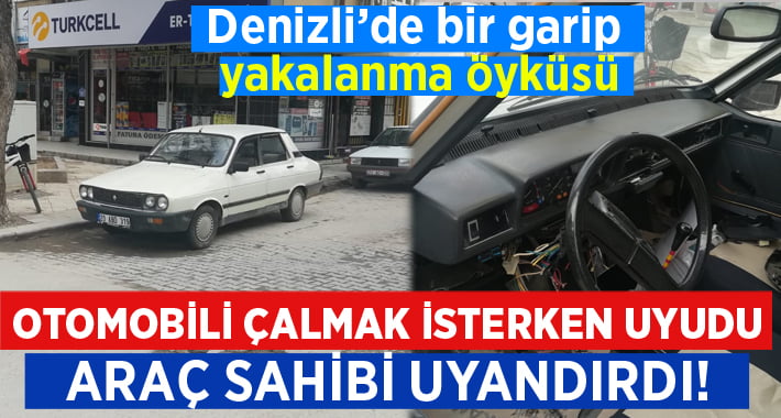 Otomobili Çalmak İsterken Uyuyakaldı! Araç Sahibi Uyandırdı