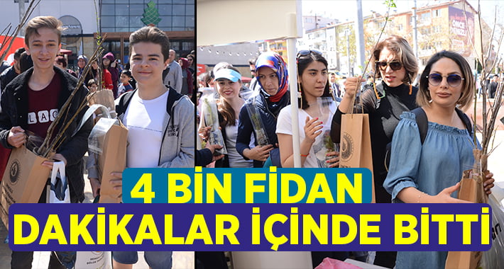 Dağıtılan 4 bin fidan dakikalar içinde bitti