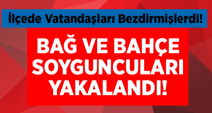 Bağ, Bahçe Soyguncuları Yakalandı!