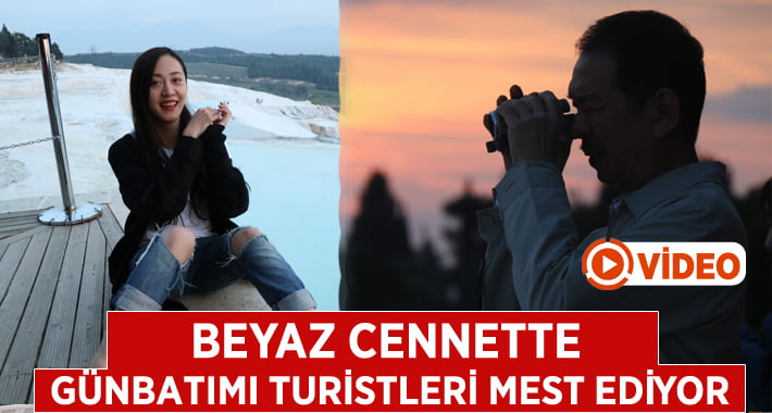 Pamukkale’nin Günbatımı Turistleri Mest Ediyor