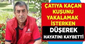 Çatıya Kaçan Kuşunu Yakalamak İsterken Düşerek Öldü