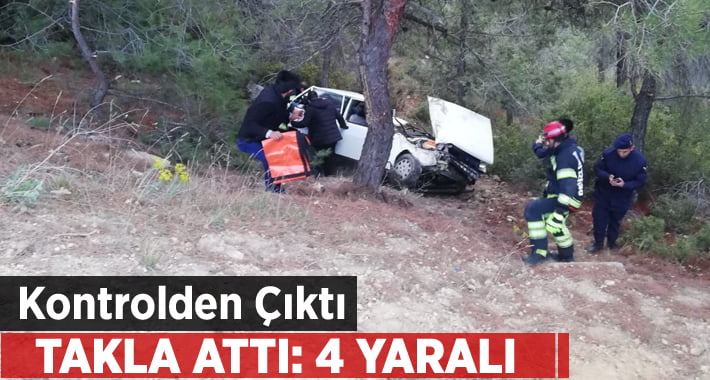 Kontrolden Çıktı.. Takla Attı: 4 Yaralı