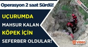 Uçurumda Mahsur Kalan Köpek 2 Saatte Kurtarıldı