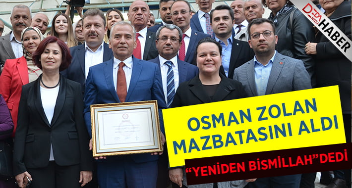 Başkan Zolan mazbatasını aldı