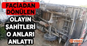 Freni boşalan kamyonetin gidişini görenler olay anını anlattı