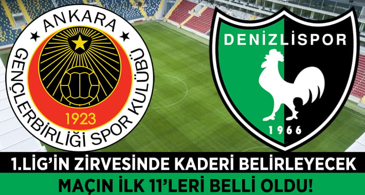 Gençlerbirliği-Denizlispor Maçının İlk 11’leri Belli Oldu!