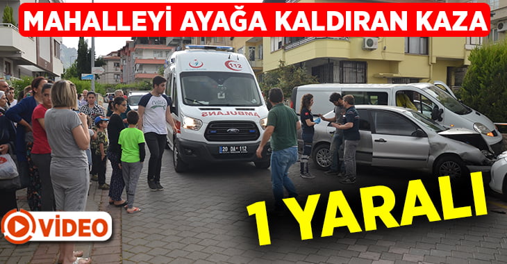 Denizli’de mahalleliyi ayağı kaldıran trafik kazası