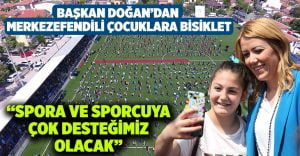 Başkan Şeniz Doğan, Merkezefendili çocuklara bisiklet hediye etti…