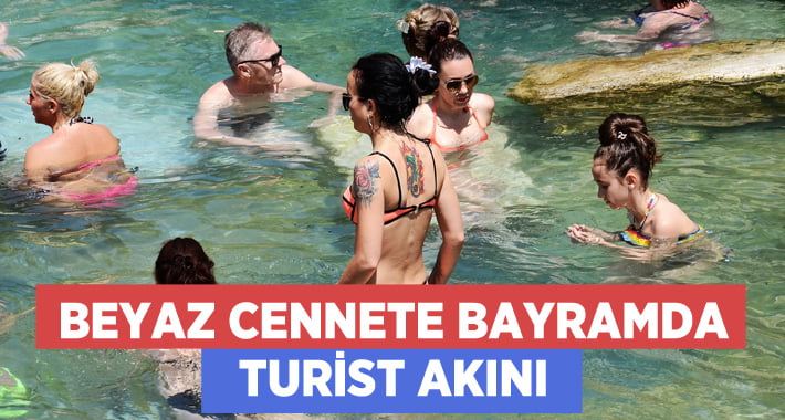 Pamukkale’ye Bayramda Turist Akını