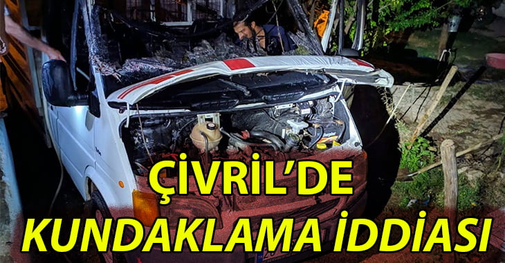 Çivril’de kamyonetin kundaklandığı iddiası