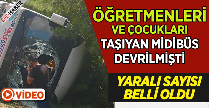 Öğretmen ve çocuklarını taşıyan midibüs devrildi… Yaralı sayısı belli oldu