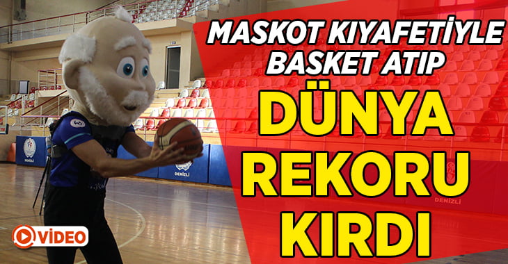 16 metreden maskot kıyafetiyle potayı görmeden basket attı