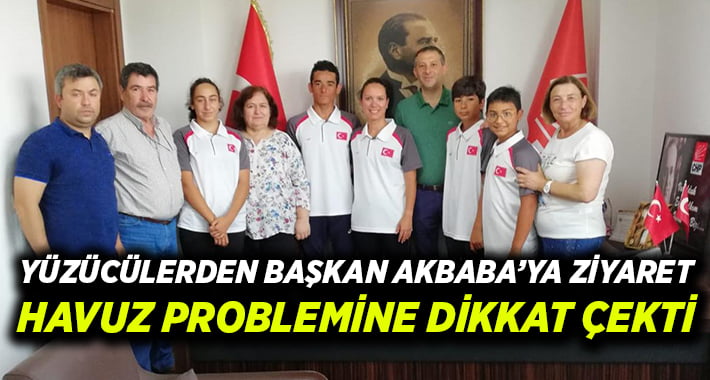 Yüzücülerden Başkan Akbaba’ya ziyaret