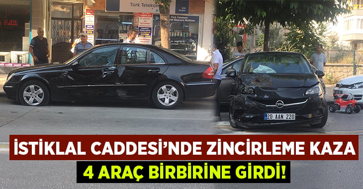 İstiklal’de Zincirleme Kaza..4 Araç Birbirine Girdi!