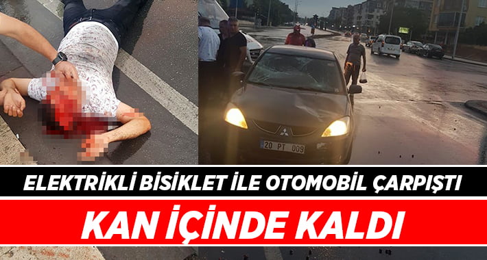 Denizli’de otomobil ile elektrikli bisiklet çarpıştı: 2 yaralı