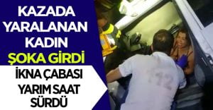 Takla atan otomobilde 2 kişi yaralandı