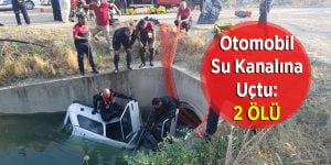 Otomobil kanala uçtu: 2 Ölü