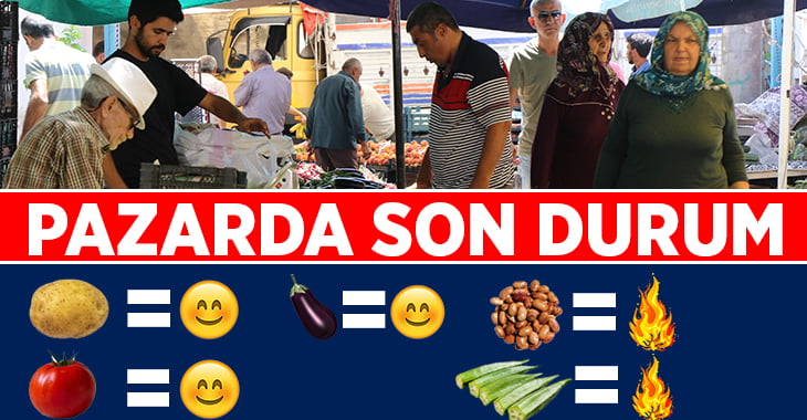 Pazarda kilosu 12 TL’den satılan bamya ve barbunya el yakıyor