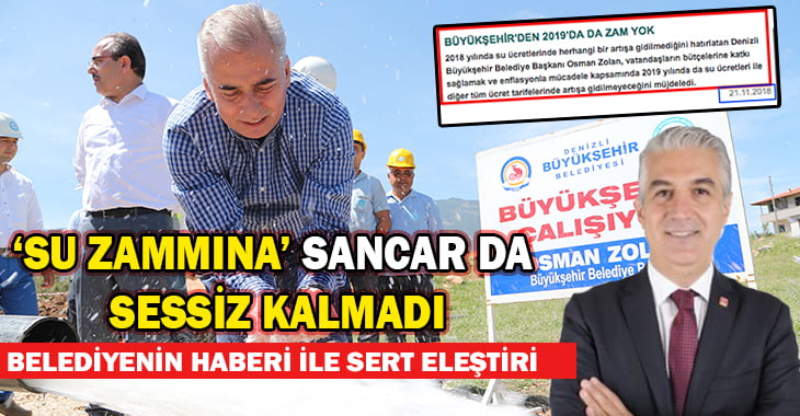 CHP’li Sancar da su zammına sessiz kalmadı