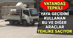 Yaya geçidini kullanan araç tepki gördü