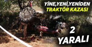 Devrilen traktörün altında can pazarı