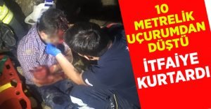 10 metrelik uçurumdan dereye yuvarlandı