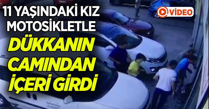 İzinsiz bindiği motosiklet ile yedek parçacının camından içeri böyle girdi