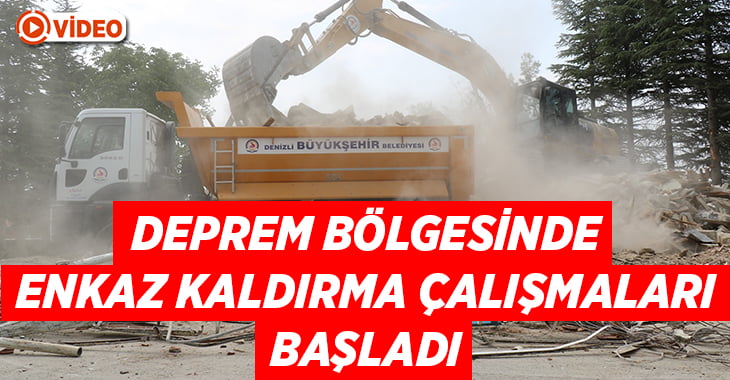 Denizli’de deprem bölgesinde enkaz kaldırma çalışmaları başladı