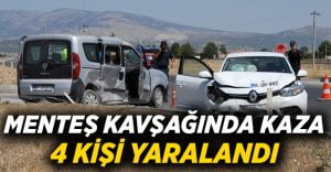 Ticari araç, otomobille çarpıştı:4 yaralı