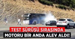 Test sürüşü sırasında motoru alev aldı!