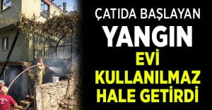 Yangında ev kullanılmaz hale geldi