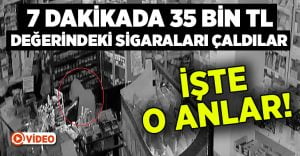 Denizli’de 7 dakikada 35 bin TL değerindeki sigaraları çaldılar