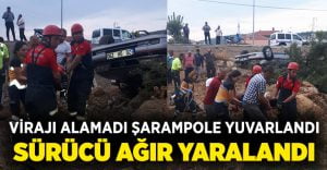 Takla atan otomobilin sürücüsü ağır yaralandı