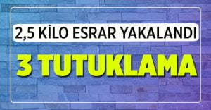 Denizli’de 2,5 kilo esrar yakalandı:3 tutuklama