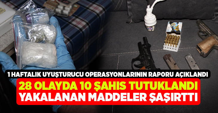 Denizli’de bu hafta 28 olayda 10 uyuşturucu taciri tutuklandı