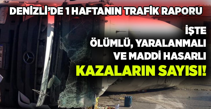 Denizli’de haftalık trafik raporu