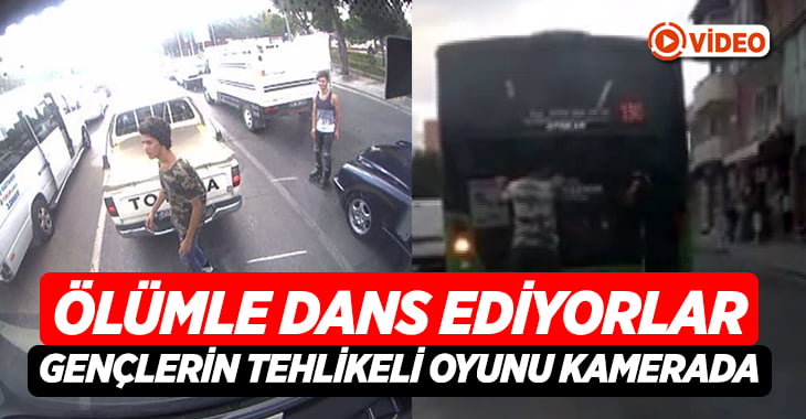 Patenli ve kaykaylı gençlerin tehlikeli yolculuğu kamerada