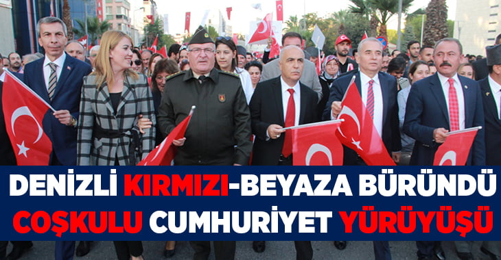 Denizli’de Cumhuriyet yürüyüşü