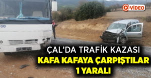 Midibüs ile hafif ticari araç kafa kafaya çarpıştı: 1 yaralı