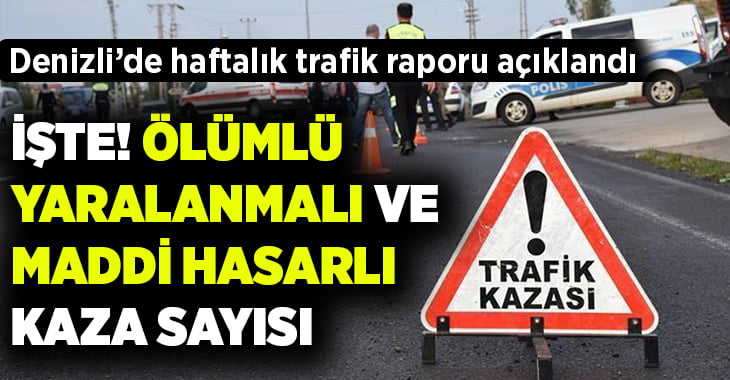 Denizli’de haftalık trafik raporu açıklandı